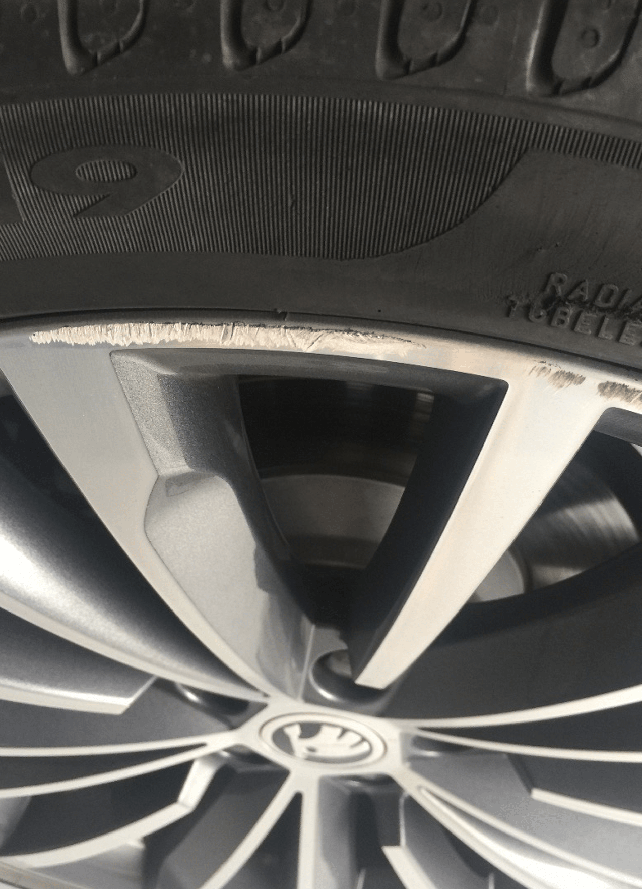 Damaged rim of a Skoda prior to being CNC Machined