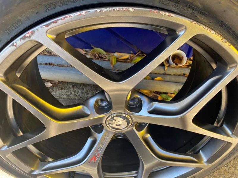 Damaged GTSR Shadow Chrome Wheels with gutter rash