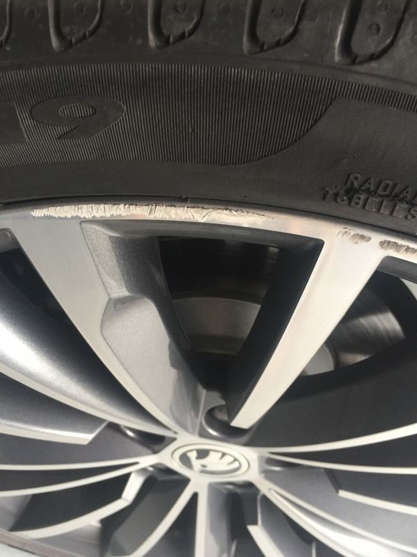 Damaged Skoda wheel to be repaired by CNC Machining
